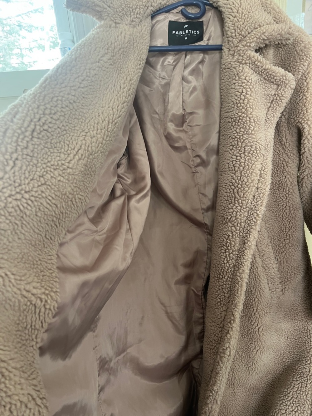 Fabletics Long X Khloe Camel Teddy Coat - Picture 4 of 6